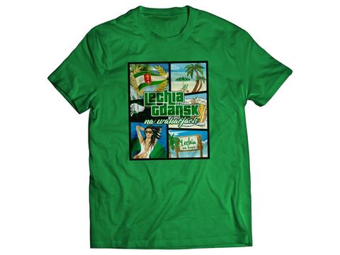 Obrazek Koszulka wakacje zielona damska
