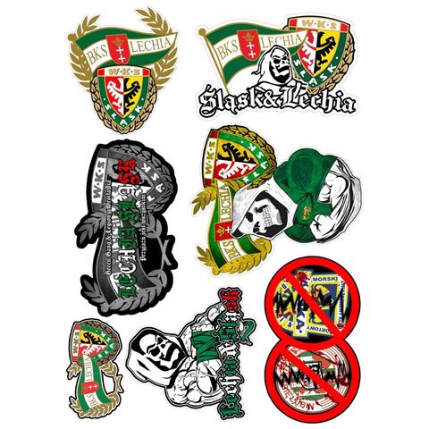 Obrazek Zestaw naklejek Naklejki Wlepki Wlepka Naklejka Lechia i Śląsk