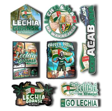 Obrazek Wlepki Naklejki Naklejka Wlepka 8 sztuk Lechia na wakacjach