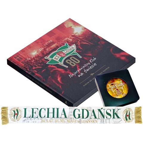 Obrazek PREORDER Album 80-lecia Lechii Gdańsk Szalik i Moneta 80 lat